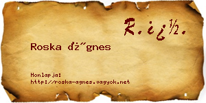 Roska Ágnes névjegykártya