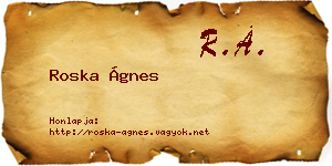 Roska Ágnes névjegykártya